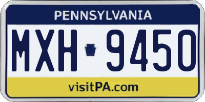 PA license plate MXH9450