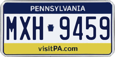 PA license plate MXH9459