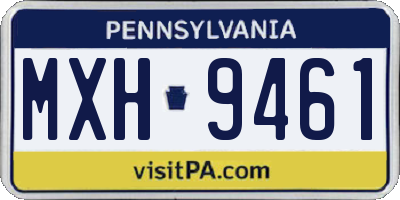 PA license plate MXH9461