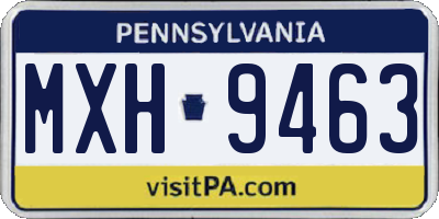 PA license plate MXH9463