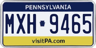 PA license plate MXH9465