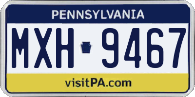 PA license plate MXH9467