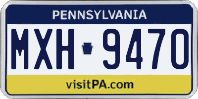 PA license plate MXH9470