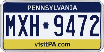 PA license plate MXH9472