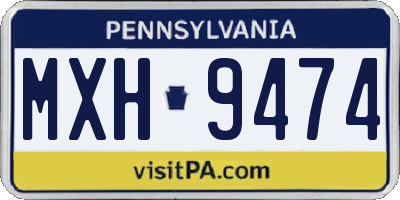 PA license plate MXH9474