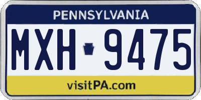 PA license plate MXH9475