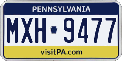 PA license plate MXH9477