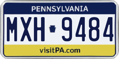 PA license plate MXH9484