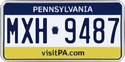 PA license plate MXH9487