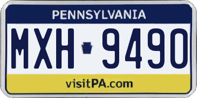 PA license plate MXH9490
