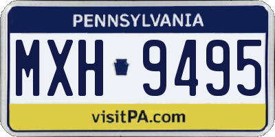 PA license plate MXH9495