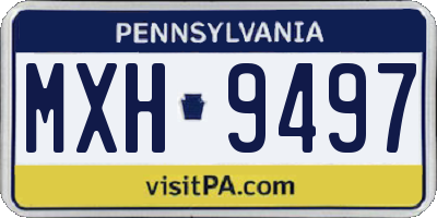 PA license plate MXH9497
