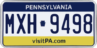 PA license plate MXH9498