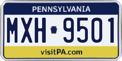 PA license plate MXH9501
