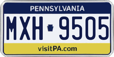 PA license plate MXH9505