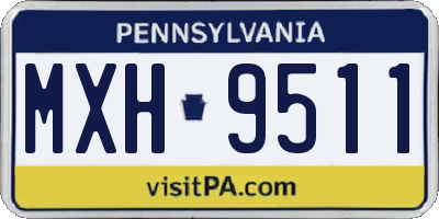 PA license plate MXH9511