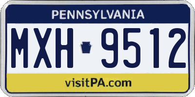 PA license plate MXH9512