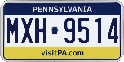 PA license plate MXH9514