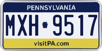 PA license plate MXH9517