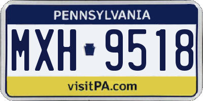 PA license plate MXH9518