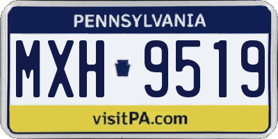 PA license plate MXH9519