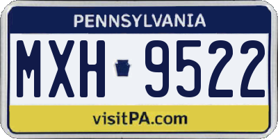 PA license plate MXH9522