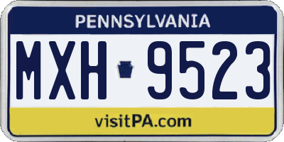 PA license plate MXH9523