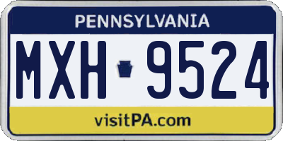 PA license plate MXH9524