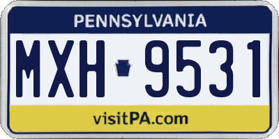 PA license plate MXH9531