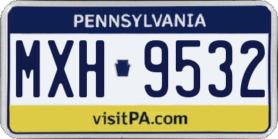 PA license plate MXH9532