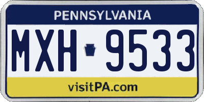 PA license plate MXH9533