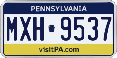 PA license plate MXH9537