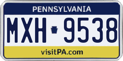 PA license plate MXH9538