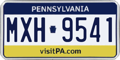 PA license plate MXH9541