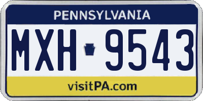 PA license plate MXH9543