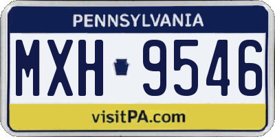 PA license plate MXH9546