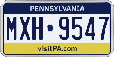 PA license plate MXH9547