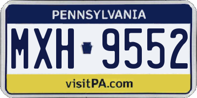 PA license plate MXH9552