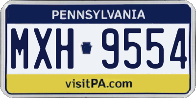 PA license plate MXH9554