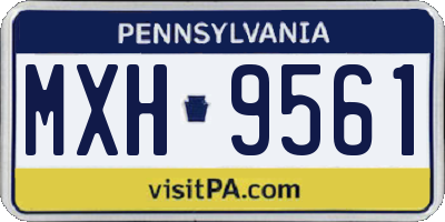 PA license plate MXH9561