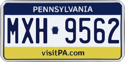 PA license plate MXH9562