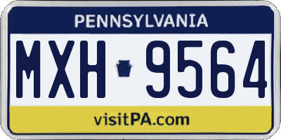 PA license plate MXH9564