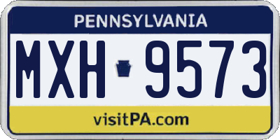 PA license plate MXH9573