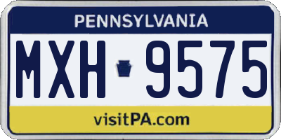 PA license plate MXH9575