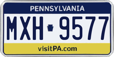 PA license plate MXH9577