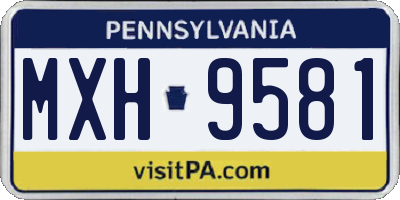 PA license plate MXH9581