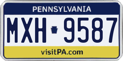 PA license plate MXH9587