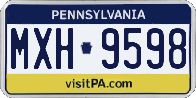 PA license plate MXH9598