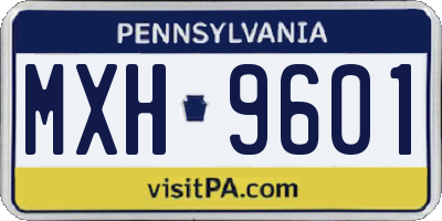 PA license plate MXH9601