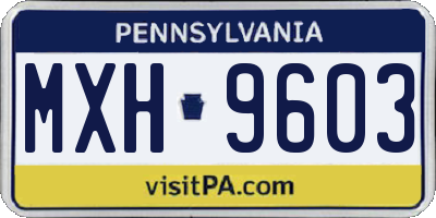 PA license plate MXH9603